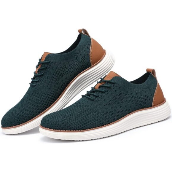 ⚡VILOCY Men's Green Casual Dress Oxfords Business Mesh Breathable Sneakers - Picture 3 of 8